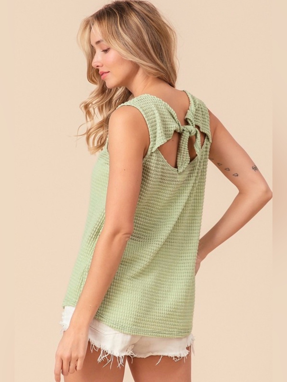 96.  WAFFLE OPEN BACK TANK
